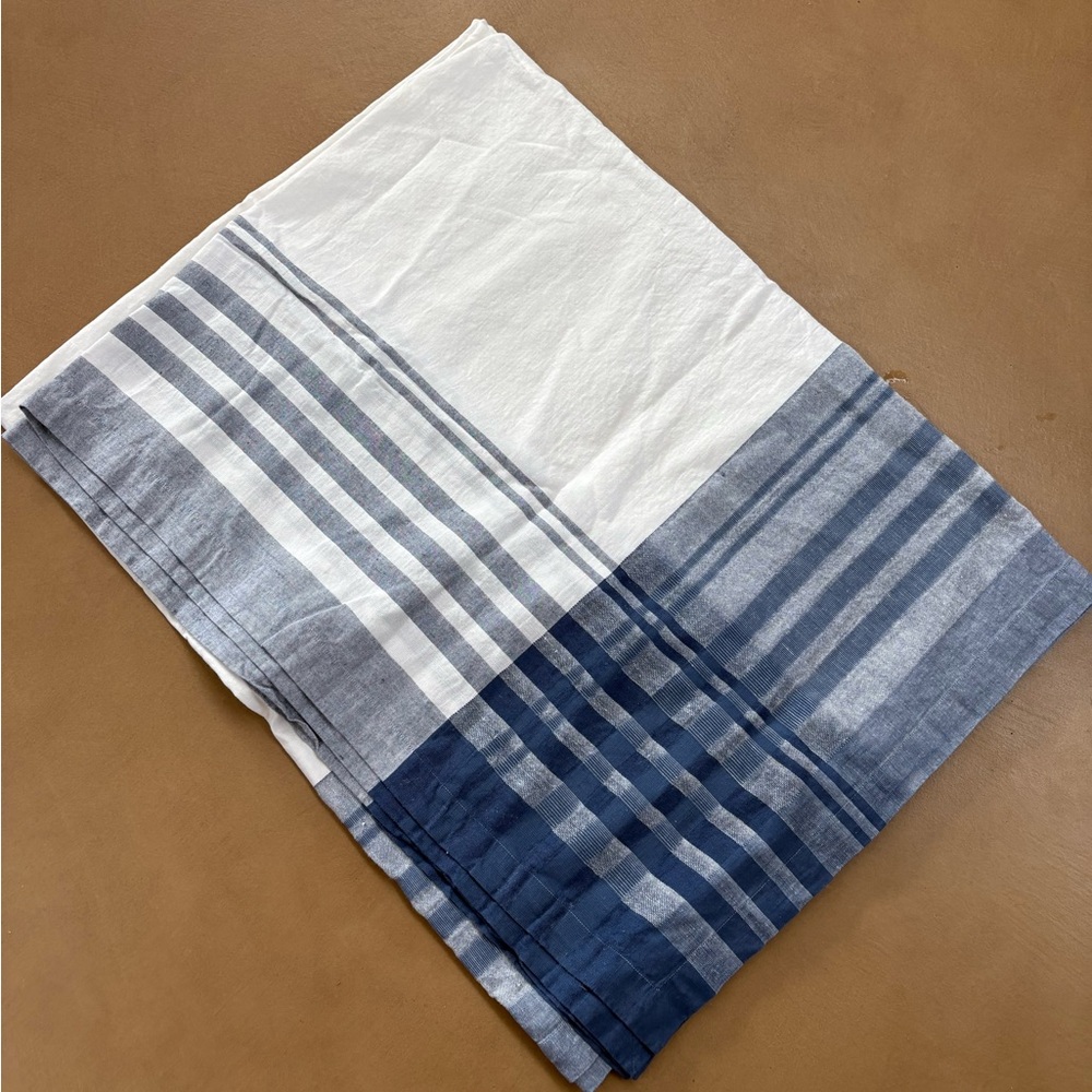 Williams Sonoma Blue and White Striped Table Cloth